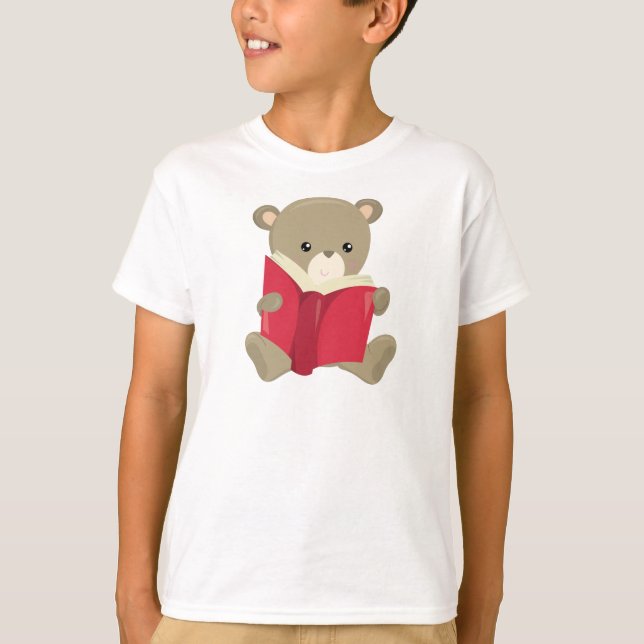 Camiseta Urso Indo Para A Escola, Urso Bonito, Urso Castanh (Frente)