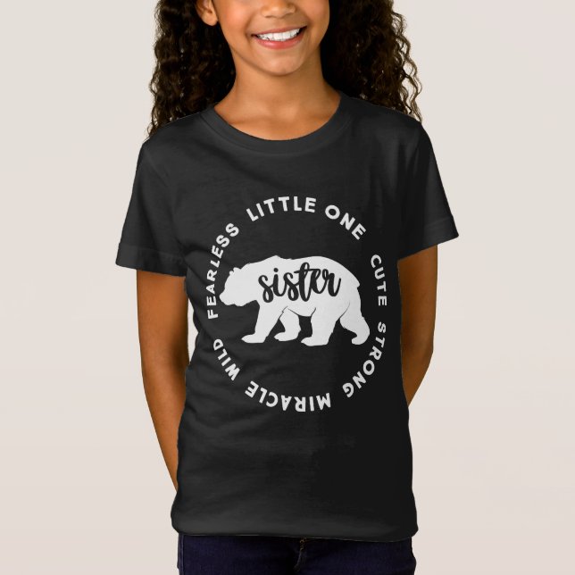 Camiseta Urso-Irmã, família .T-Shirt (Frente)