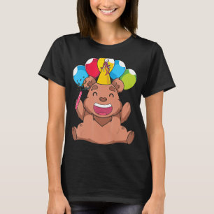 Camiseta Urso-Jufo-Urso-Marrom da Floresta festa de anivers