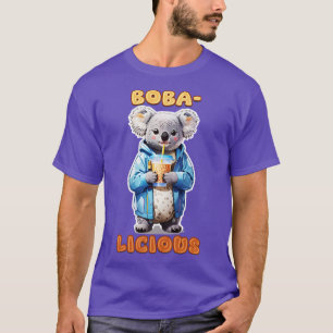 Camiseta Urso Koala bonito com capuz jogando bolha Chá Bob