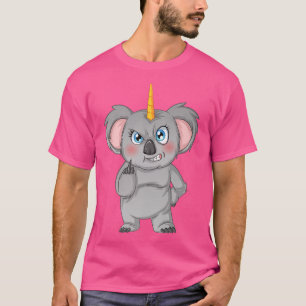 Camiseta Urso Koala Cute Cheeky Vestido Como Prêmio Unicórn