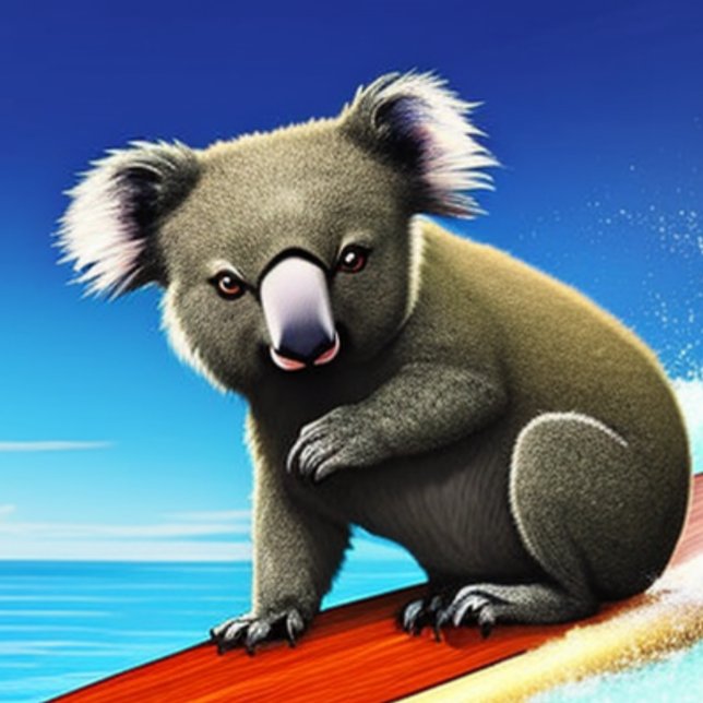 Camiseta Urso Koala em um T-Shirt surfboard (Criador carregado)