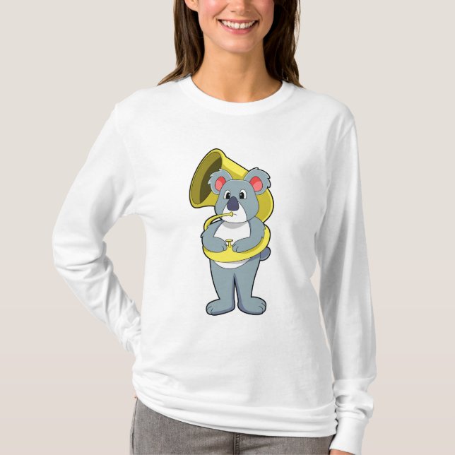 Camiseta Urso Koala na Música com Saxofone.PNG (Frente)