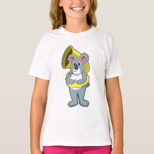 Camiseta Urso Koala na Música com Saxofone.PNG