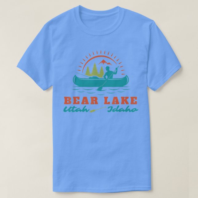 Camiseta Urso Lago Summer Utah Canoagem Montanha Idaho (Frente do Design)