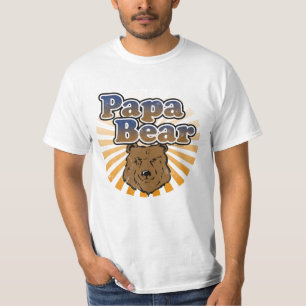Camiseta Urso legal da papá, Brown/presente azul/Dourado d