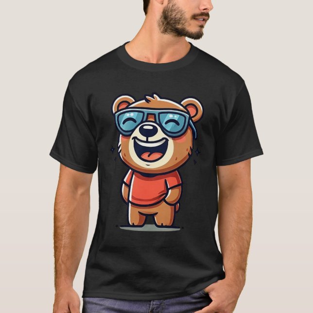 Camiseta Urso legal Rindo - Víblias de Cartoon (Frente)