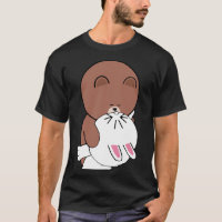 Urso Marrom Bonito Cony Coelho Beijo