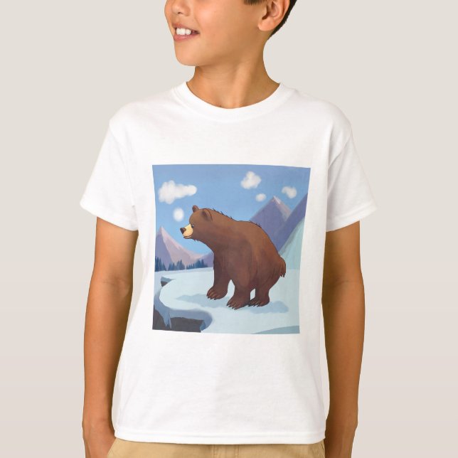 Camiseta Urso marrom nas montanhas (Frente)