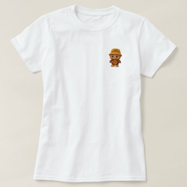 Camiseta Urso "Menos Mas Melhor" Adorável (Frente do Design)