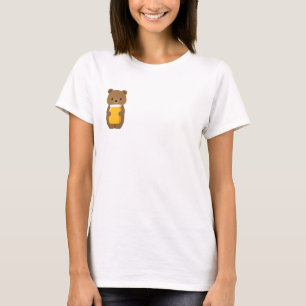 Camiseta Urso Minimalista com Pote de Mel
