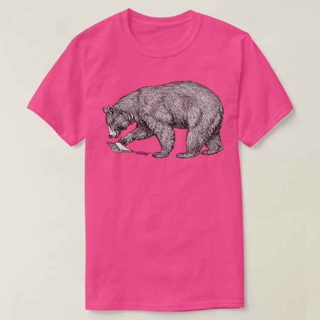 Camiseta Urso Montanhês Preto na Linha Branca Ilustração 15 (Frente do Design)