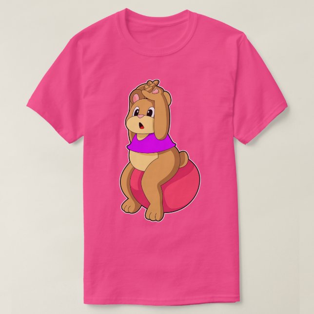 Camiseta Urso na Malhação com a bola de Exercício (Frente do Design)