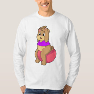 Camiseta Urso na Malhação com bola de exercício.PNG