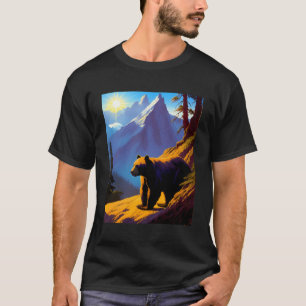 Camiseta Urso Na Manhã Da Montanha