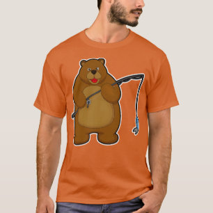 Camiseta Urso na pesca com lata de pesca