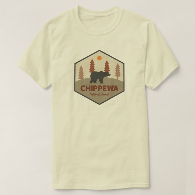 Camiseta Urso Nacional da Floresta Nacional de Chippewa (Frente do Design)
