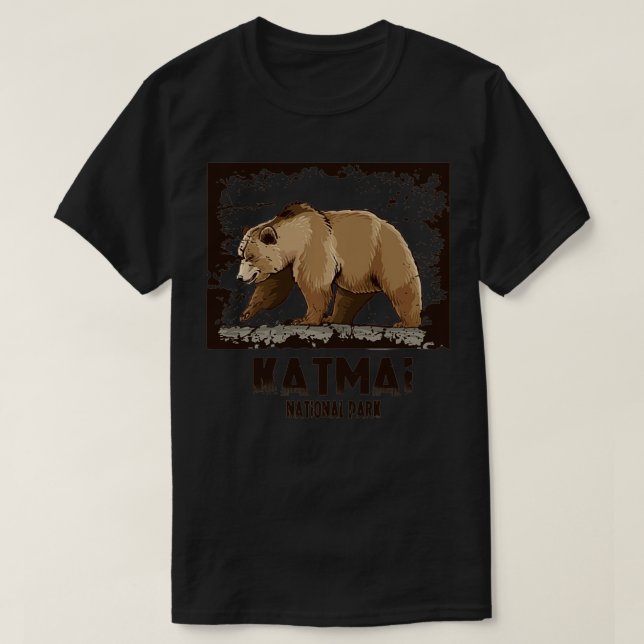 Camiseta Urso Nacional do Parque Katmai (Frente do Design)