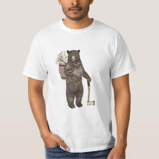 Camiseta urso nas madeiras