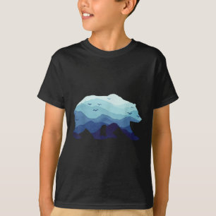 Camiseta Urso-Natureza Monta Campanha De Caminho Grizzly
