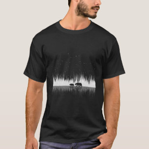 Camiseta Urso-Natureza Refletido Urso Negro
