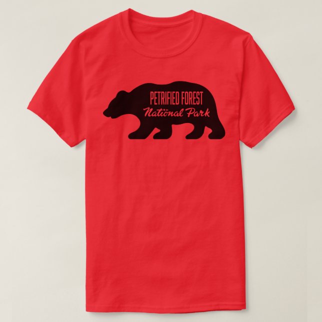 Camiseta Urso Negro do Parque Nacional da Floresta Petrific (Frente do Design)