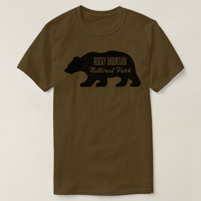 Camiseta Urso Negro do Parque Nacional da Montanha Rocky (Frente do Design)