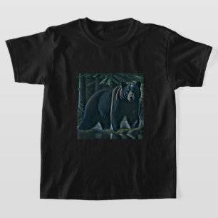 Camiseta Urso Negro Majestoso Da Floresta Norte