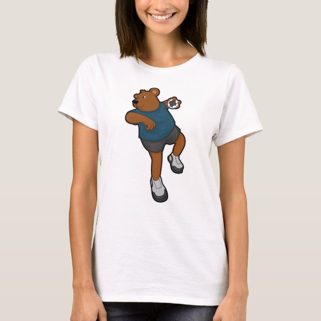 Camiseta Urso no Jogador de Andebol com o Handball (Frente)