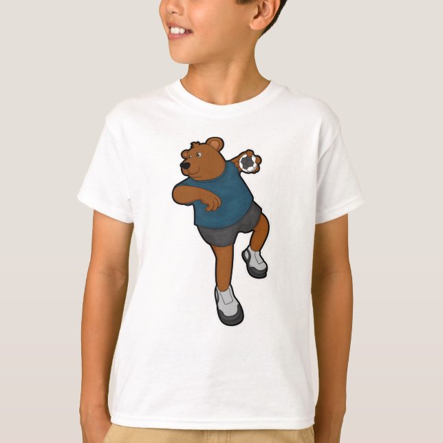 Camiseta Urso no Jogador de Andebol com o Handball (Frente)