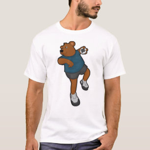 Camiseta Urso no Jogador de Andebol com o Handball