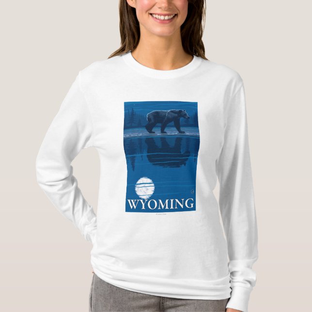 Camiseta Urso no luar - Wyoming (Frente)