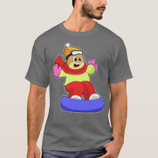 Camiseta Urso no Snowboard com Snowboard