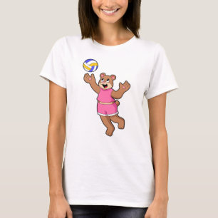Camiseta Urso nos Esportes de Voleibol