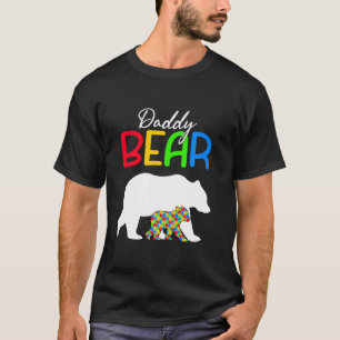 Camiseta Urso Pai Bonito Conscientização do Autismo Família