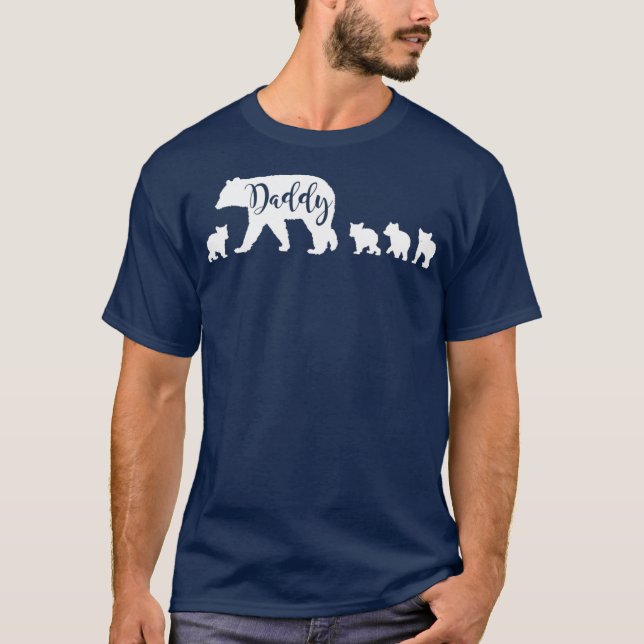 Camiseta Urso pai com 4 Pais de 4 Cubs Pai Pai Presente (Frente)