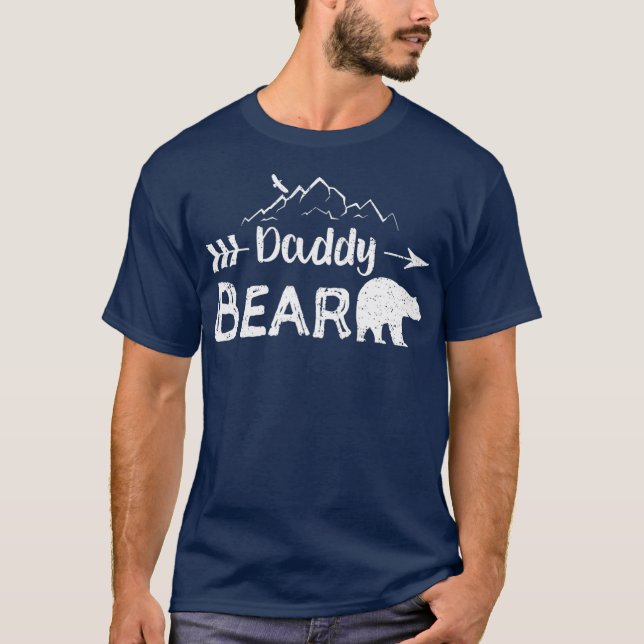 Camiseta Urso Pai de Meninas Correspondendo à Família Mamãe (Frente)