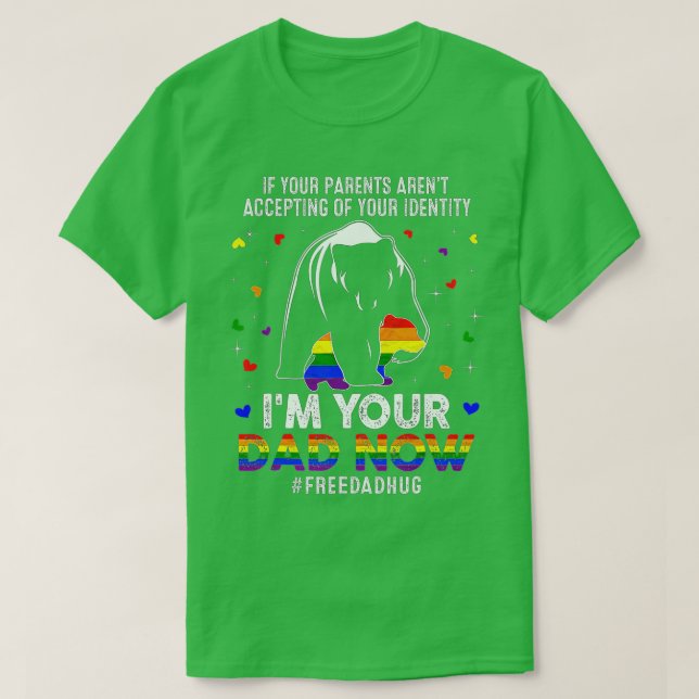 Camiseta Urso Pai Livre Abraçando Orgulho de Transgênero LG (Frente do Design)