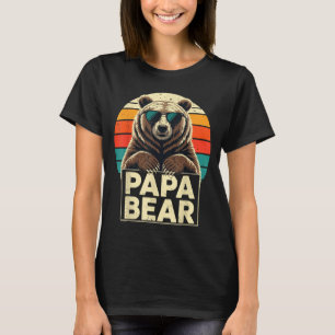 Camiseta Urso pai óculos de sol vintage retrô engraçado