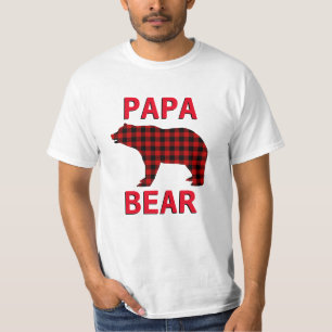 Camiseta Urso Pai Xadrez Vermelho Preto