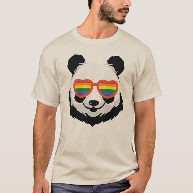 Camiseta Urso Panda Bonito | Arco-íris | LGBTQ (Frente)