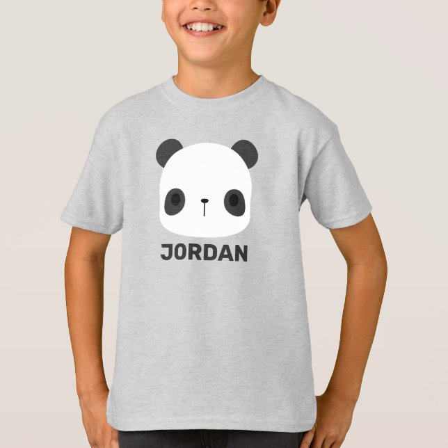 Camiseta Urso Panda Bonito com Nome Personalizado (Frente)