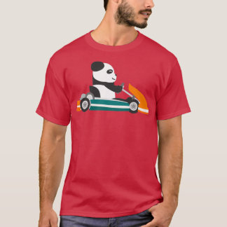 Camiseta Urso panda de corrida de automóveis Gokart
