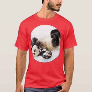 Camiseta Urso-panda deitado na neve, crianças-Pandorasboxe