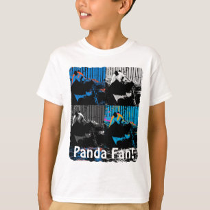 Camiseta Urso Panda Design de Arte Moderna Multi-painel