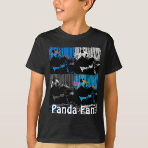 Camiseta Urso Panda Design de Arte Moderna Multi-painel