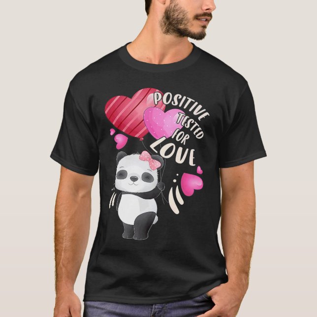Camiseta Urso panda dia de os namorados com coração (Frente)