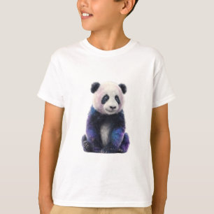 Camiseta Urso Panda Espacial da Galáxia para Crianças