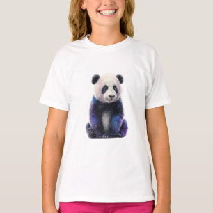 Camiseta Urso Panda Espacial Galáctico para Crianças
