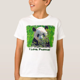 Camiseta Urso Panda Fofo com Folhas de Bambu Saborosas